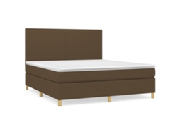 Cama Box Spring VIDAXL (Castanho - Tecido - 203 x 180 x 128 cm)