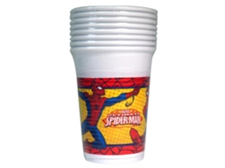 Copo De Festa Ultimate Spider Man Plast Tamanho Vermelho/azul/amarelo Aquaforge (pacote Com 8)