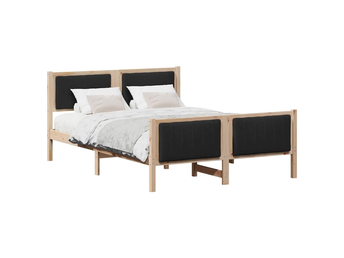 Vidaxl Estrutura Da Cama Com Cabeceira Castanho E Preto 140 X 200 Cm