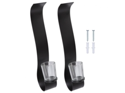 Castiçais De Parede Em Forma De S, De Metal Preto, Em Duas Peças, Feitos De Ferro Forjado, Adequados Para Decoração De Paredes Internas.