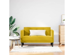 Vidaxl Sofá-luvas 111 Cm Veludo Amarelo