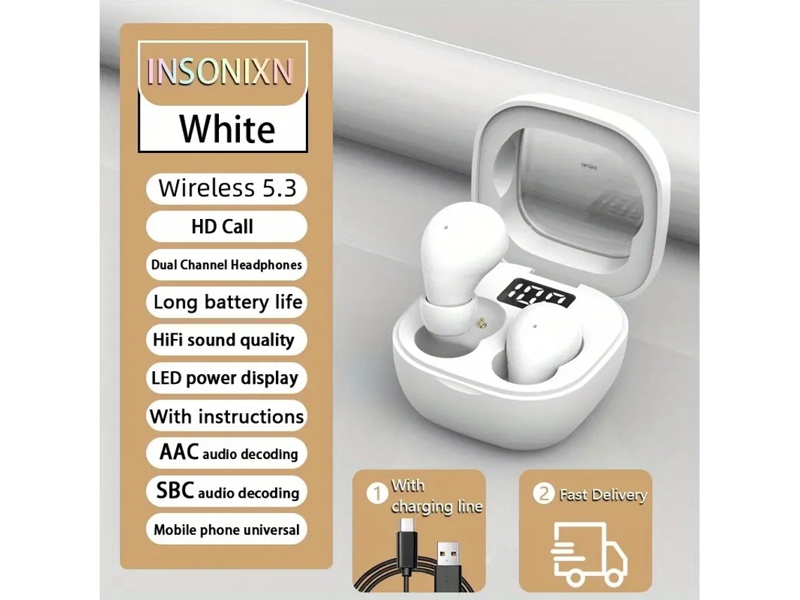 Fones De Ouvido Bluetooth Sustentáveis, Brancos