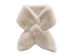 Lenço De Inverno Feminino Estilo Coreano, Pele Sintética, Para Babador Cruzado, Cor Sólida Pura, Pelúcia Fofa, Laço Com Abertura, Xale, À Prova De Ven