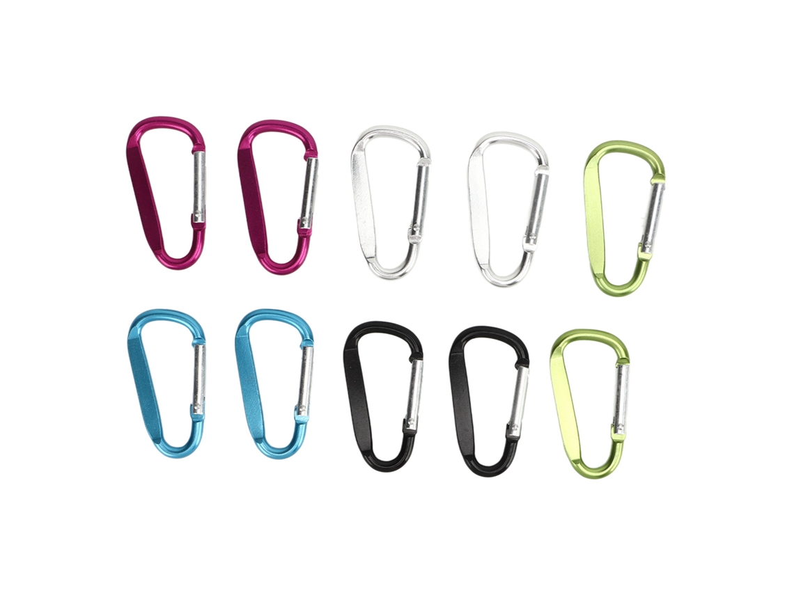 Conjunto 10 Clips Carabiner Alumínio D Anel
