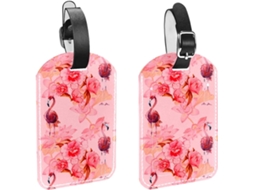 Conjunto De 2 Etiquetas Bagagem Com Tema Flamingo Evitar Extravio Malas E Bagagens