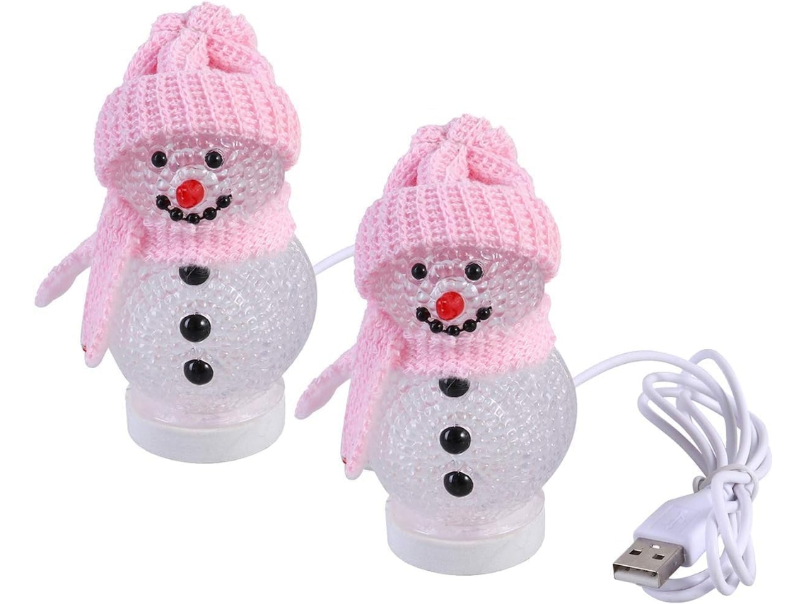 Conjunto De 2 Luminárias Natal Led Em Formato Boneco Neve, Com