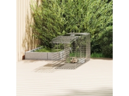 Armadilha Dobrável 81x26x34.5 Cm Gaiola De Captura C/porta E Alça P/ Coelhos Roedores Prata