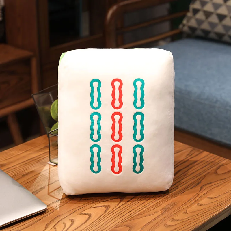 Almofada/travesseiro Criativo de Mahjong, Brinquedo de Pelúcia em Estilo Chinês MDUG (estilo 1 35x25 Cm)