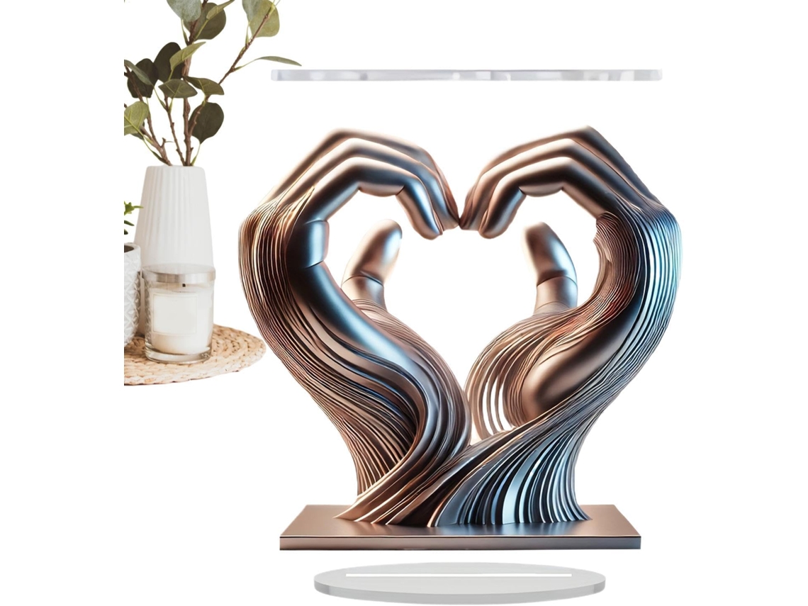 Escultura De Mão Em Forma De Coração, Arte Moderna Em Acrílico Para Mesa | Ornamento