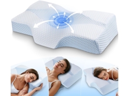 Travesseiro Cervical Ortopédico, Espuma Viscoelástica, Ergonômico, Alívio da Dor, Alívio no Pescoço, Suporte para Ombros AQUAFORGE