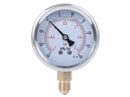 Manômetro Radial de Pressão Ts Pggz604 2bar, aço inox, para medição doméstica e industrial | S/MARCA