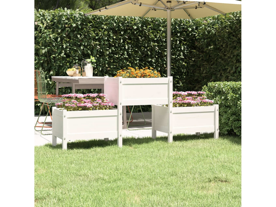 Vidaxl Vaso/floreira 178,5x44x75 Cm Pinho Maciço Branco