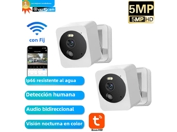 (pacote Com 2 Unidades Sem Cartão) Mini Câmera Ip Inteligente Wi-fi Graffiti, 5mp, À Prova D'água
