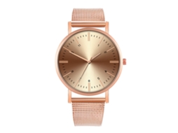 Reloj De Moda Para Parejas Con Correa De Malla Dial Redondo Cuarzo Unisex