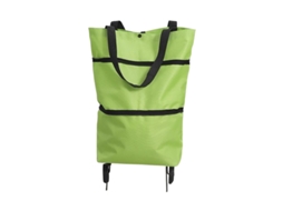 Saco De Compras Dobrável Com Rodas - Green