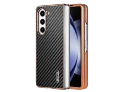 Capa De Celular Com Textura De Fibra De Carbono E Borda Galvanizada Azns