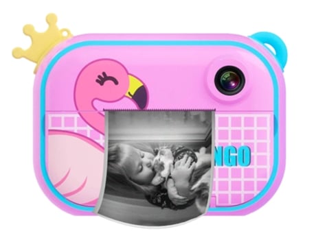 Câmara Para Crianças Zoo Family Flamingo Wifi Instant Print Rosa Techkidz