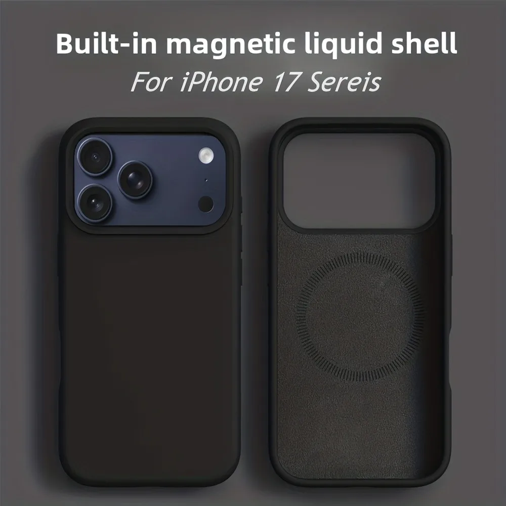 Capa Magnética De Silicone Líquido Para Iphone (preta, Iphone 16). Compatível Com Fixação Magnética.