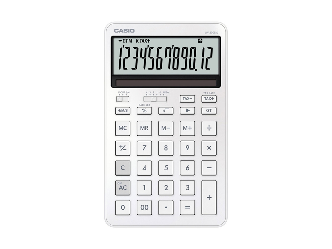 Calculadora de Secretária CASIO My Style Ms-200dq, 12 Dígitos, Branco