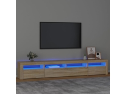 Vidaxl Móvel De Tv Com Luzes Led 240x35x40 Cm Carvalho Sonoma