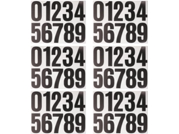Adesivos Numéricos Solustre Com Acabamento Fino, Pretos, 6 Folhas, Uso Externo Em Latas De Lixo