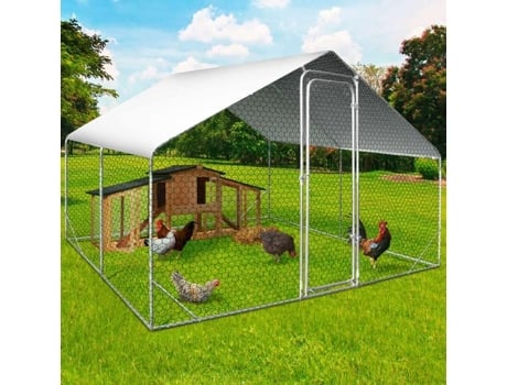 Idmarket Cerca Para Galinheiro 9 M² Parque Gradeado 3x3 M Aço Galvanizado