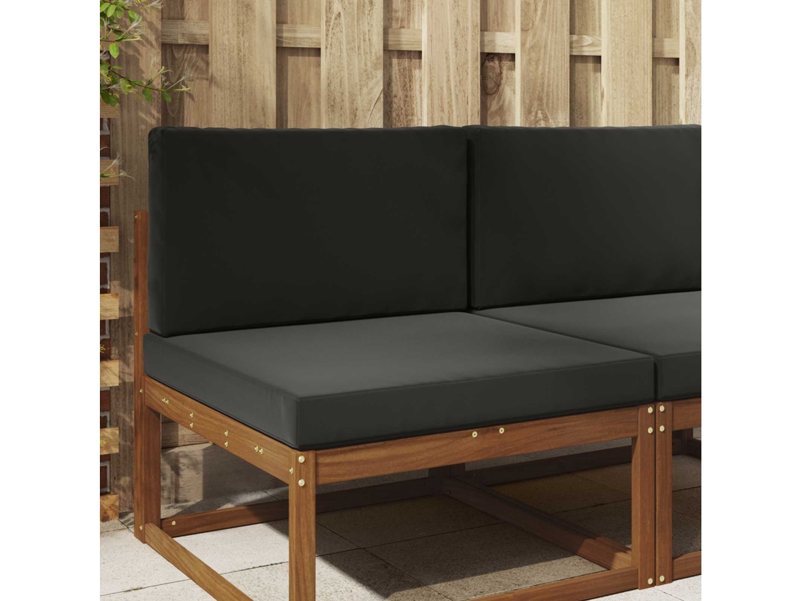Vidaxl Almofada Para Sofá Externo 2 Pcs Preto Poliéster