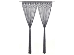 Vidaxl Cortina Macramé 140x240 Cm Algodão Antracite