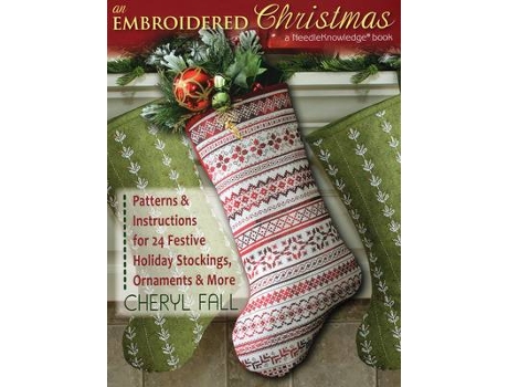Livro an embroidered christmas de cheryl fall (inglês)