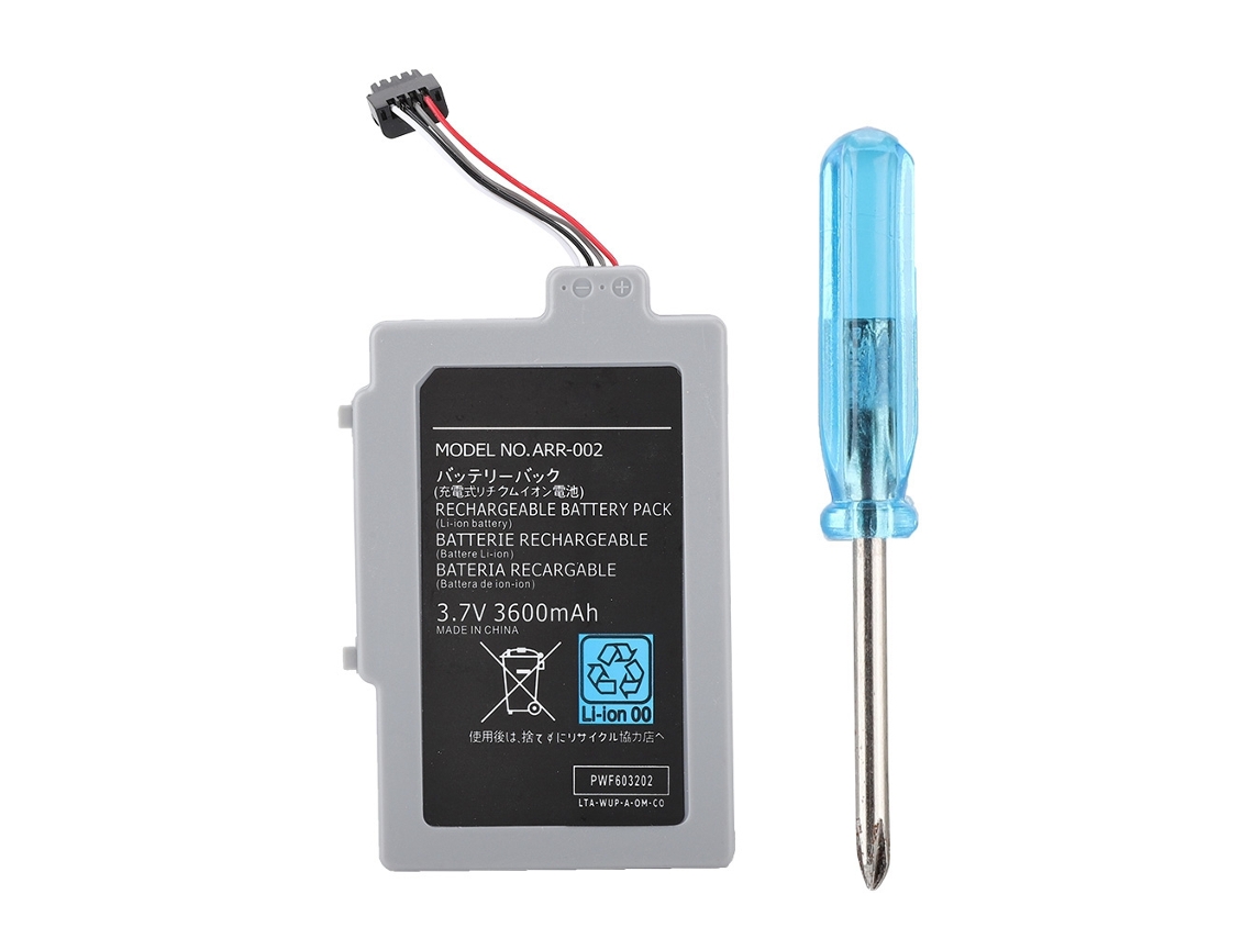 Bateria De Substituição Recarregável 3.7v 3600mah Para Controle Wiiu Com Chave De Parafuso