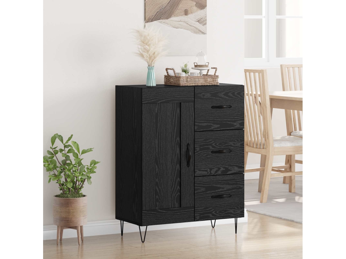 Vidaxl Buffet Carvalho Preto 69,5 X 34 X 90 Cm Madeira Engenheirada