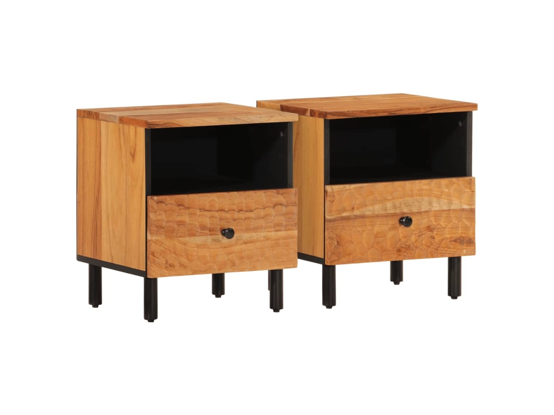 Bedside Cabinet, Bedside Cabinets Vidaxl Marrom Madeira De Acácia (n/a)
