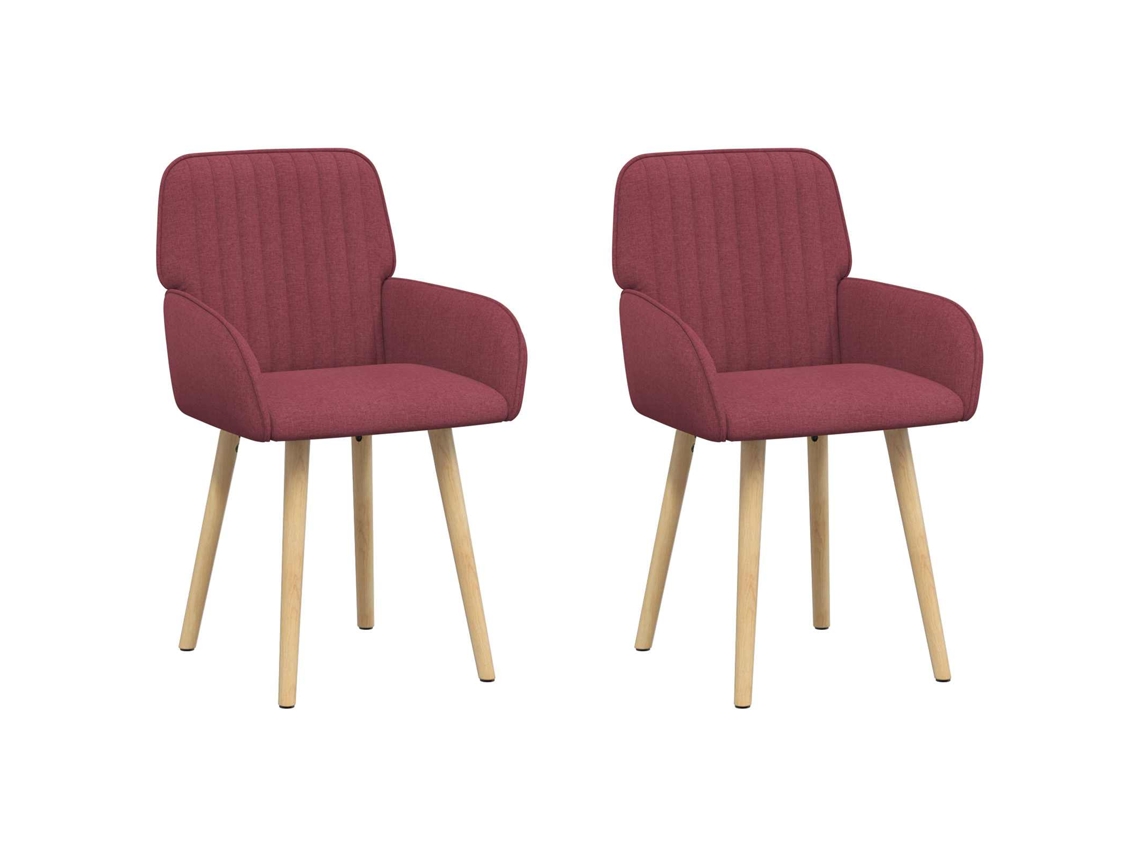 Maison Exclusive - Cadeiras De Jantar 2 Unid. Tecido Vinho Vermelho