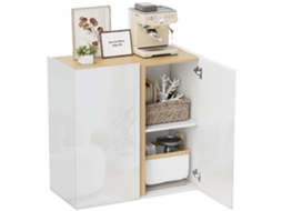 Cômoda/aparador com Portas Fechamento Suave Prateleira Ajustável Sala Cozinha Sala Jantar Branco ZENCORE SERVICES