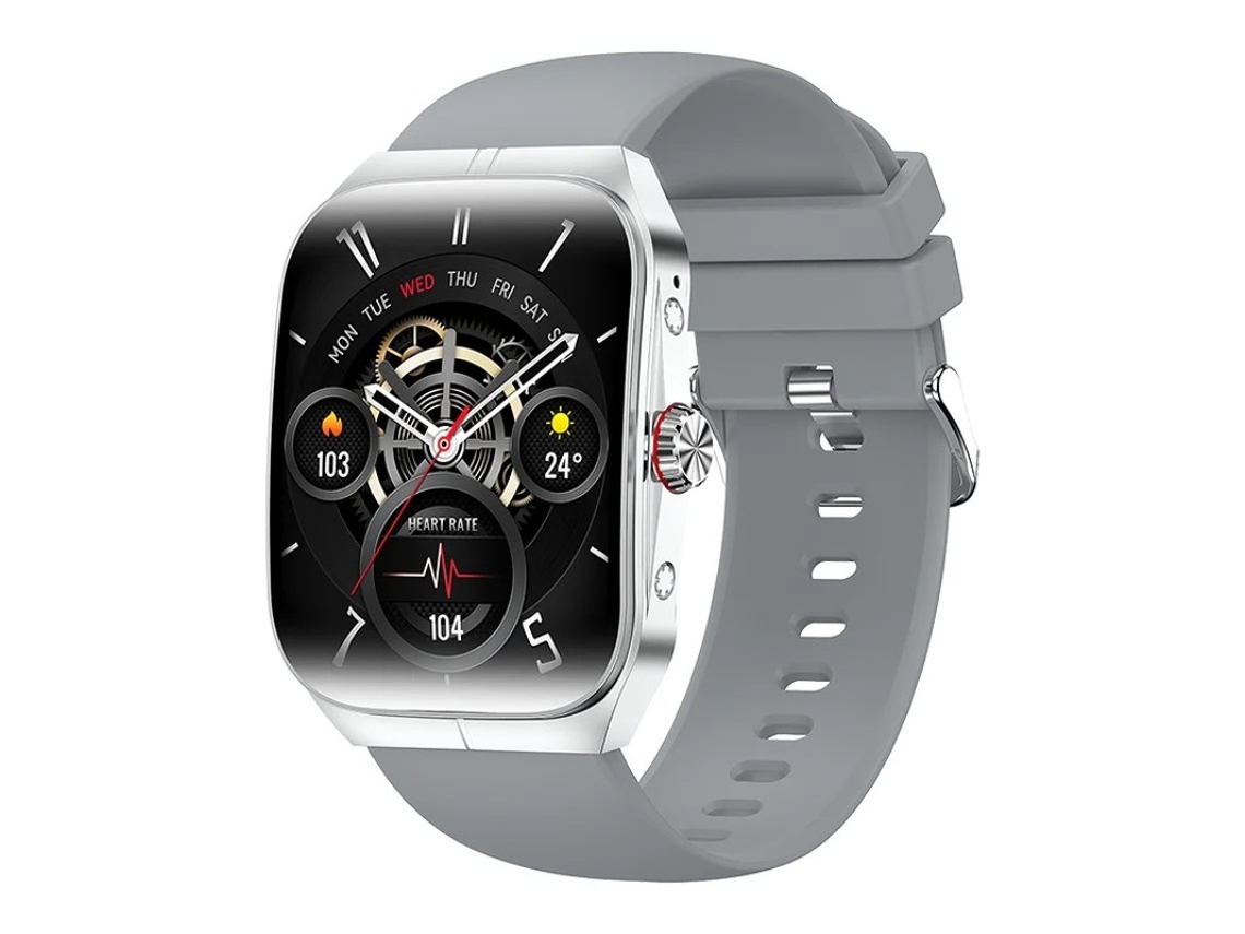 Smartwatch HK80 com Chamadas Bluetooth Monitoramento de Saúde Modos de Música e Esporte Cinza Bestvite
