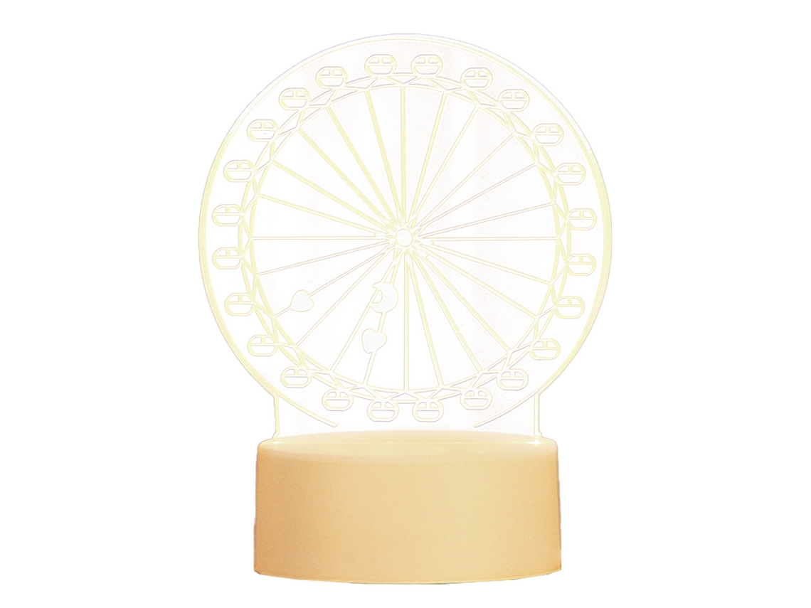 Candeeiro De Mesa Acrílico Luz Quente Monocromática Plug-In Usb Suporte De Lâmpada Branco Roda Gigante JEIIBRZUI