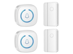 Campainha De Porta Comercial Sem Fio M8 Com Sensor Magnético, Alarme De Boas Vindas Para Visitantes, 2 Transmissores E 2 Receptores. Brilvibera