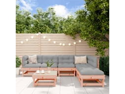 Vidaxl 7 Pcs Conjunto Lounge De Jardim Madeira De Douglas Maciça