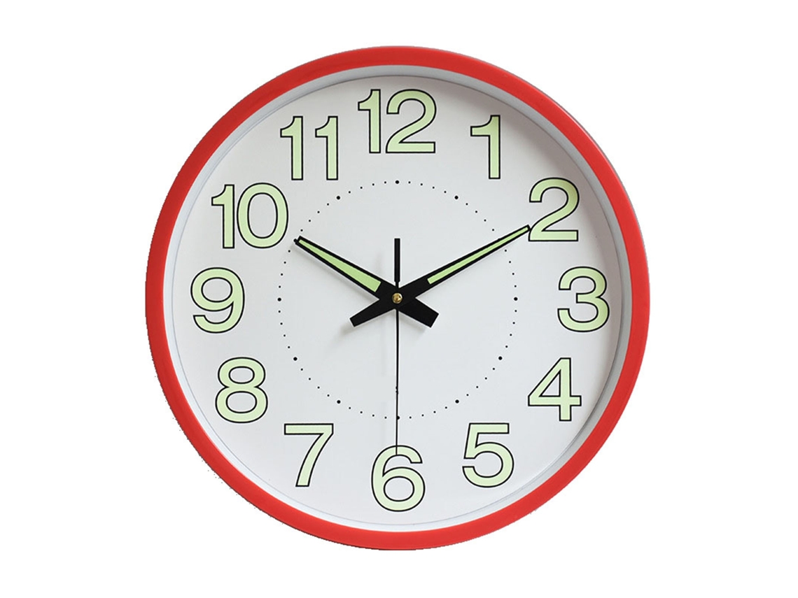 Lurelia Relógio De Parede Em Metal E Cristal, Minimalista, Silencioso, 12 Polegadas, Vermelho, Para Sala E Quarto