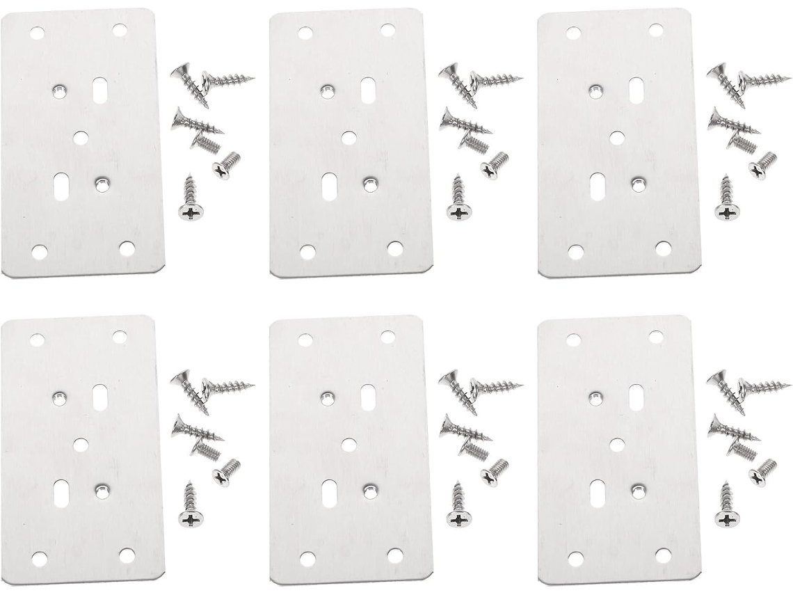 Kit De Reparo Dobradiças Para Portas Armários Com 6 Peças Em Aço