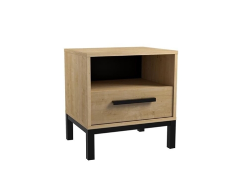Cama Mesitas Noche Decoración DEMEYERE Madeira de Carvalho Melamina Multicor (140x190)