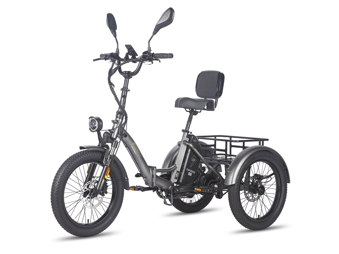 Triciclo Elétrico Fafrees F20 Mate Com Encosto Motor 500w Bateria 48v23.45ah Pneus De 20 Polegadas Cinza