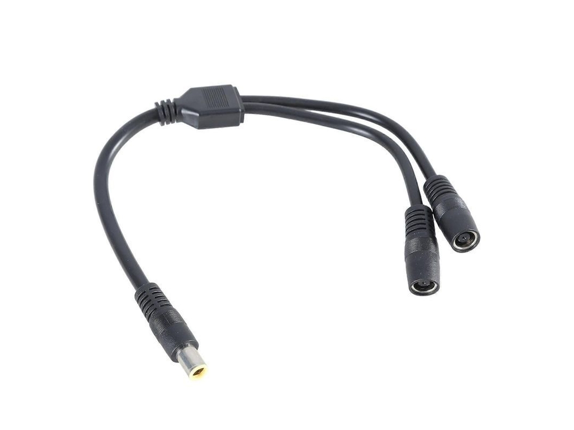 Cabo adaptador Y DC7909 7,9x5,5mm para painel solar com um macho e duas fêmeas 30cm preto CHARM
