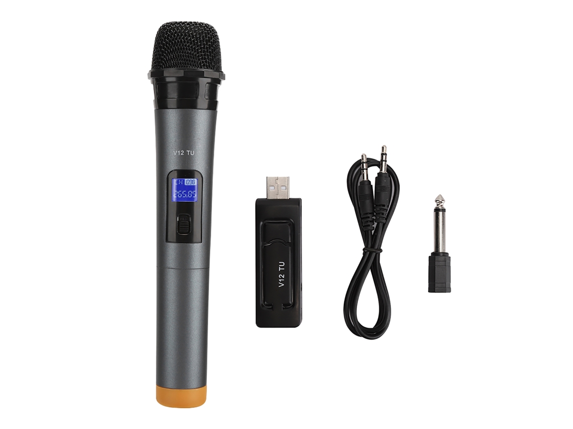 Microfone Sem Fio Profissional UHF Handheld com Receptor para Karaoke e Palestras | S/MARCA