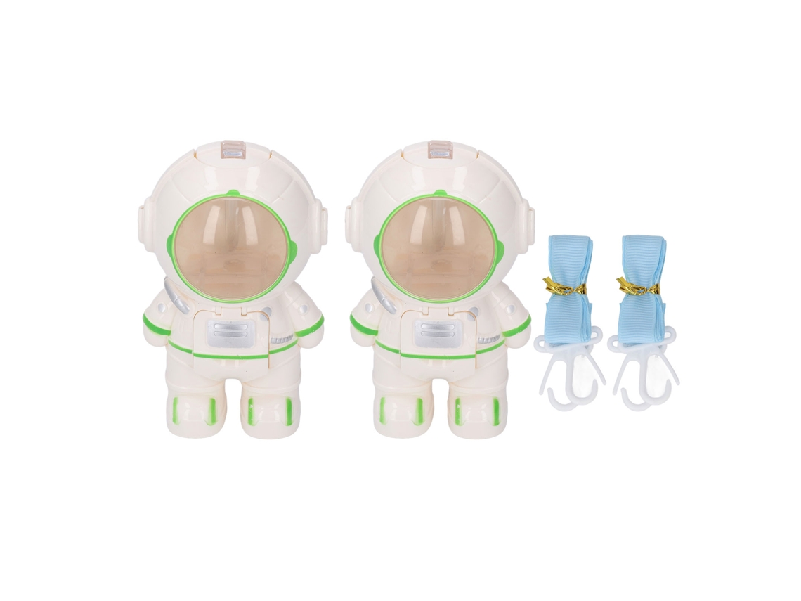 2 Dispensadores de Água Portáteis Astronauta 250ml Bege