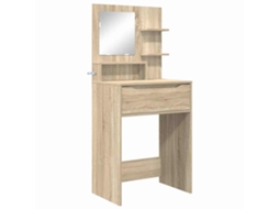 Conjunto de Mesas de Maquiagem para Quarto com Gaveta Carvalho Sonoma MAISON EXCLUSIVE