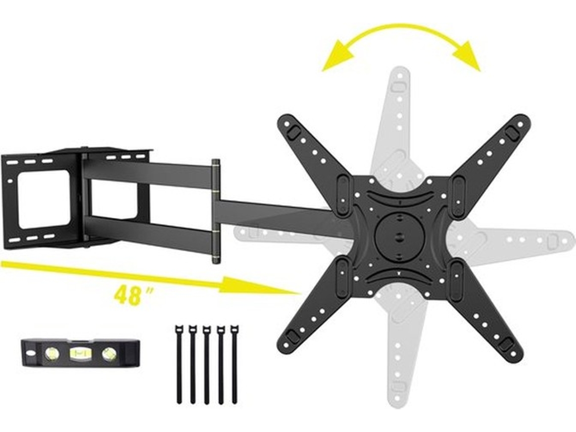 Suporte De Tv Para Parede Com Braço Longo - 48'' - Pode Giro 90° -compatível Com Tvs De 26'' A 60''
