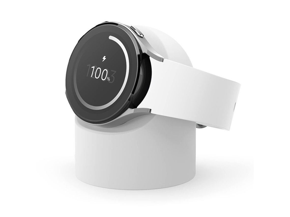Suporte Carregamento Hexinyigjly Para Galaxy Watch 8/7/6/5,silicone, Gestão Cabos, Carregador Não Incluído Branco
