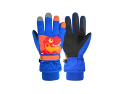 Luvas De Ski Para Crianças Inverno Quentes Impermeáveis Anti-deslizantes Com Design De Dinossauro Para Meninos E Meninas