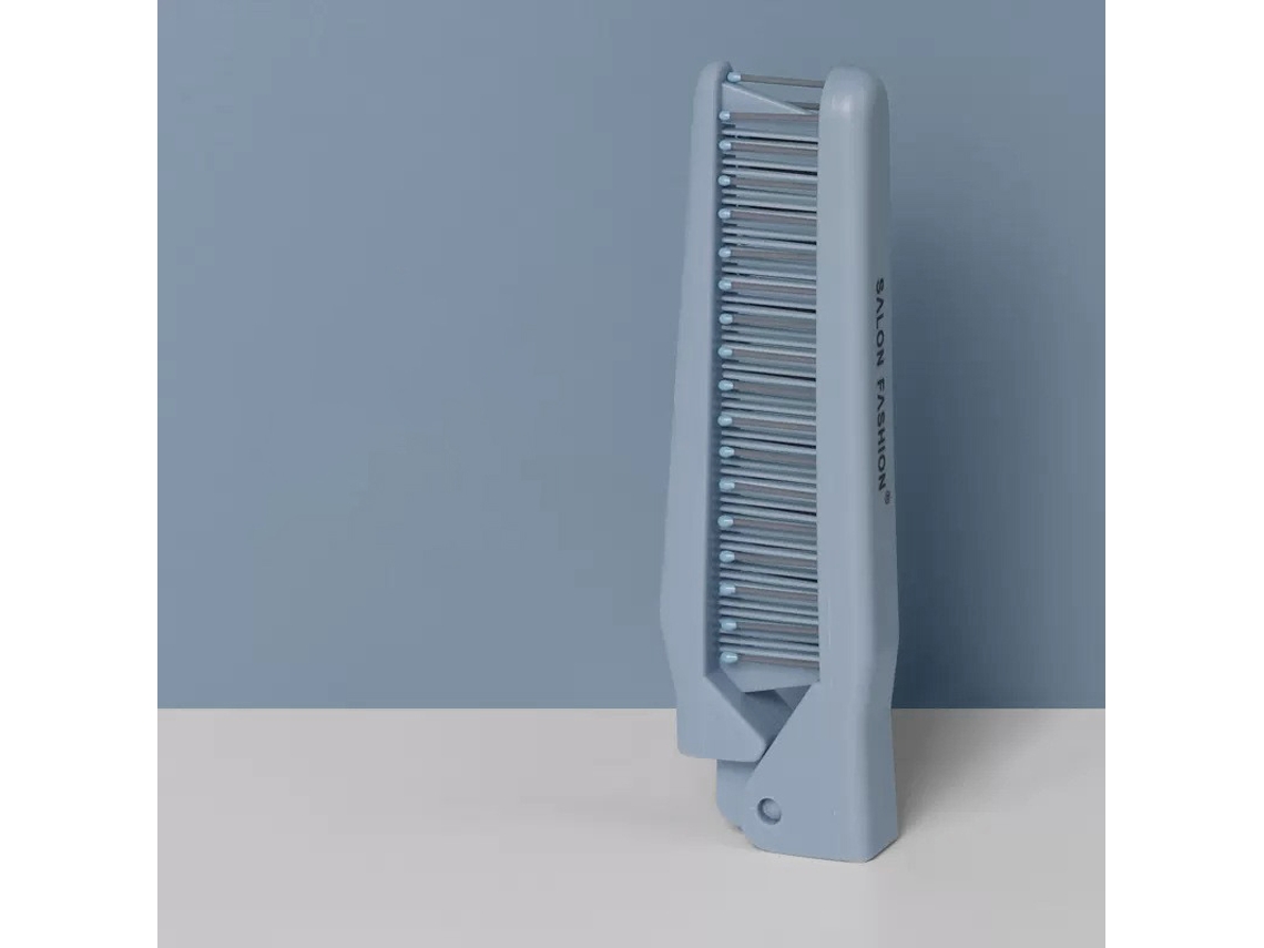 Pente Plano de Plástico com Dentes Largos para Massagem Capilar e do Couro Cabeludo (manual). MDUG (estilo 6, Azul)